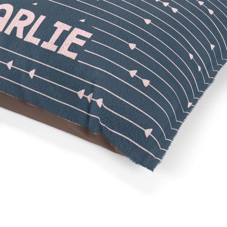 Arrow Navy Dog Bed New Dog Gift Dog Furniture Large Dog Bed Personalized Pet Bed Geometric Custom Name Dog Mattress Small Cat Bed