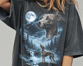Italian Greyhound Howling to the Moon Shirt, Funny Iggy Dog Comfort Colors Halloween Tshirt, Gifts