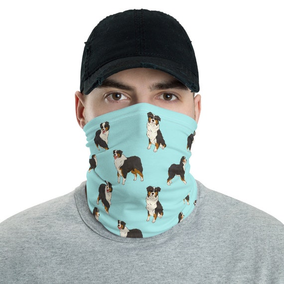 Hiking Adjustable Masks Australian Shepherd Blue Merle Dog Simple Grey Unisex Mens Ladies Super Soft Facial Decorations HAT for SKI