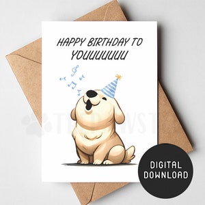 PRINTABLE Dog Birthday Card, Golden Retriever Happy Birthday Card from Dog, Funny Dog Mom Dad Digital Download Greeting Card, Dog Mom Gift