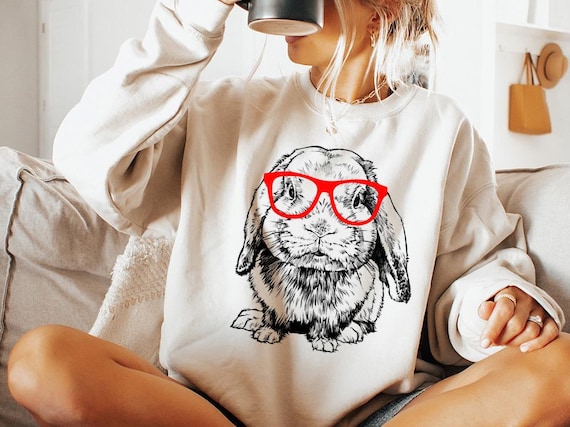 Rabbit Shirt, Bunny Sweatshirt, Cute Rabbit Lover Gift, Holland Lop Mom Gift, Funny Bunny Lover Gift, Animal Tshirt