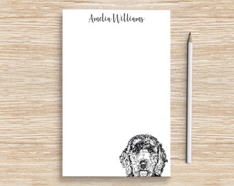 Goldendoodle Notepad, Personalized Doodle Dog Notepad, Custom Dog Stationery, Teacher Veterinarian Graduation Gift, Labradoodle Mom Gifts