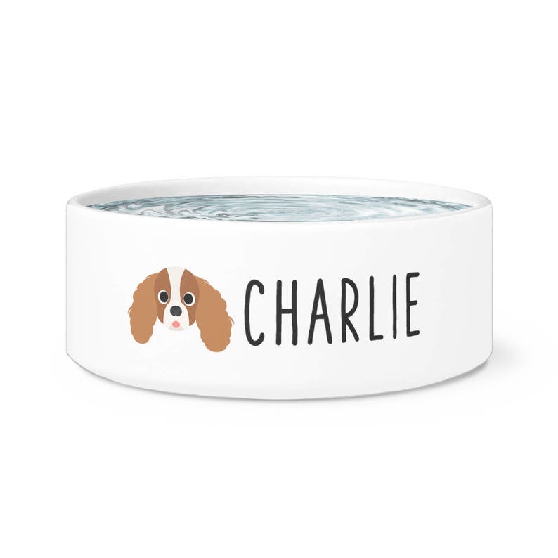 Personalized Cavalier King Charles Spaniel Dog Bowl Custom Etsy