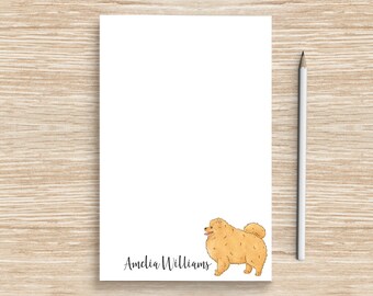 Pomeranian Notepad, Personalized Dog Notepad, Custom Dog Stationery, Coworker Veterinarian Graduation Gift, Teacher, Pomeranian Mom Gifts