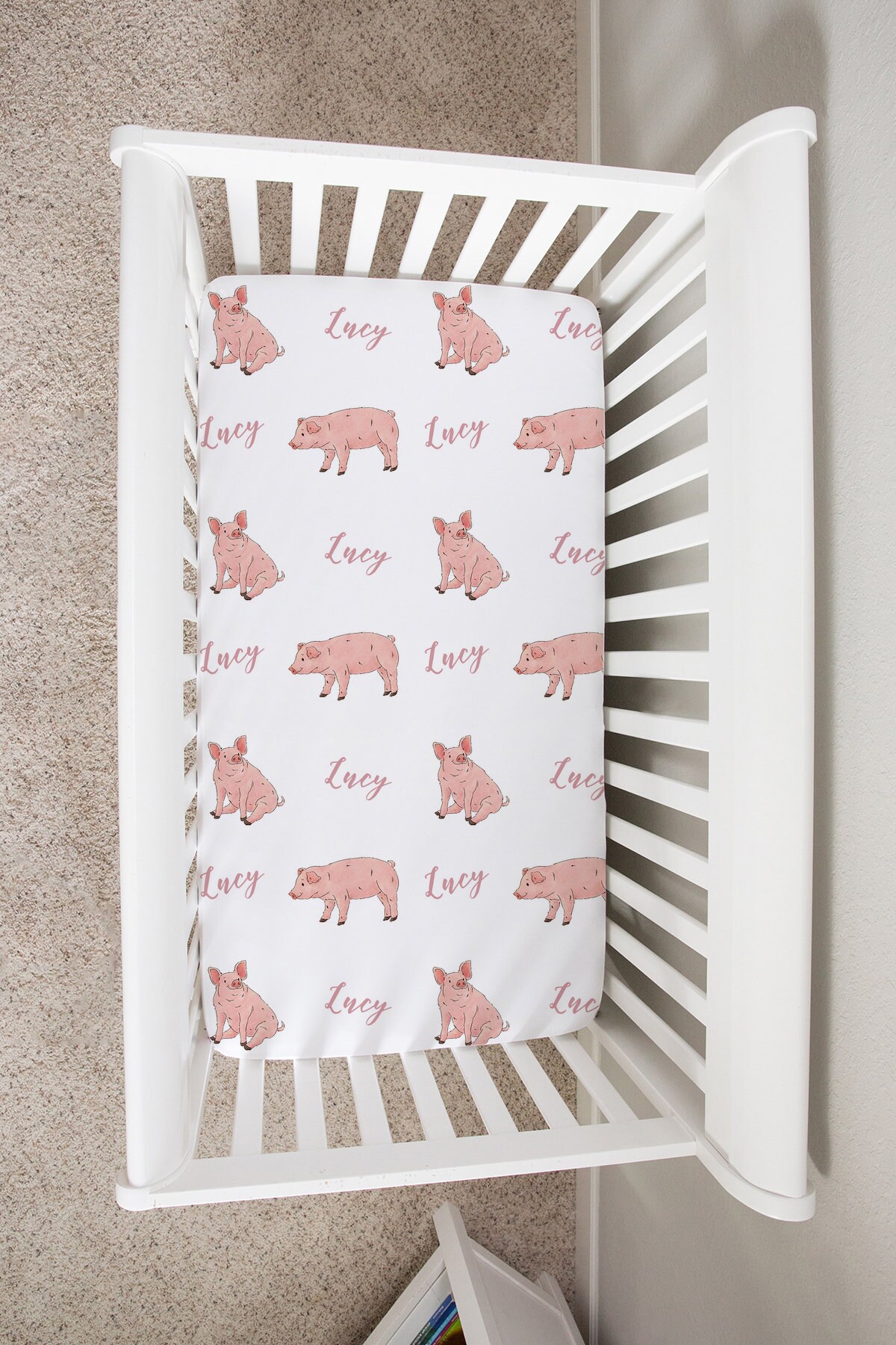 Custom Crib Sheet Pig Baby Changing Table Cover Personalized Boy Girl Baby Bedding Sheet Farm Animal Newborn Baby Shower Gift Etsy