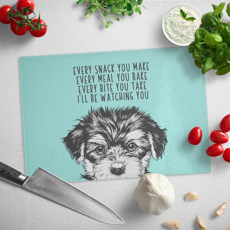 Yorkiepoo Cutting Board Yorkie Dog Glass Cutting Board Every Etsy