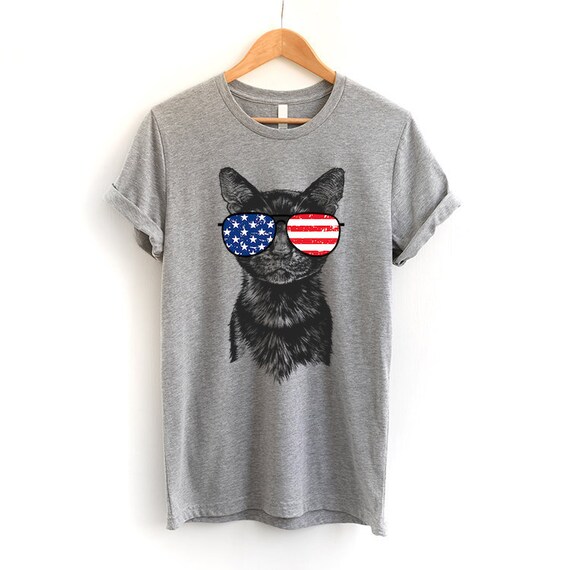 4th of July Shirt Black Cat Fourth of July Tshirt 4th July Etsy