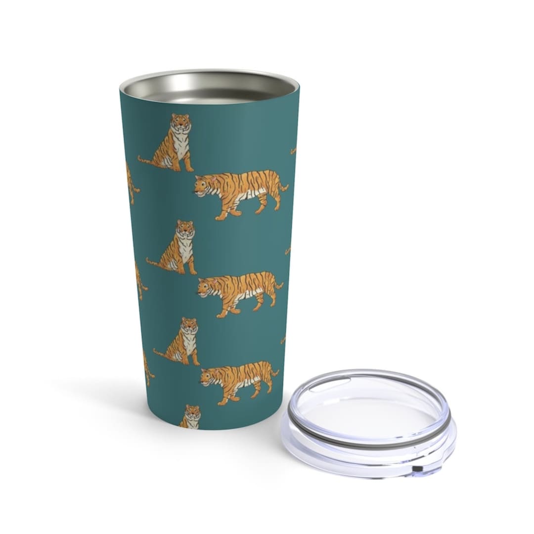 Tiger Travel Mug Safari Animal Stainless Steel Coffee Etsy