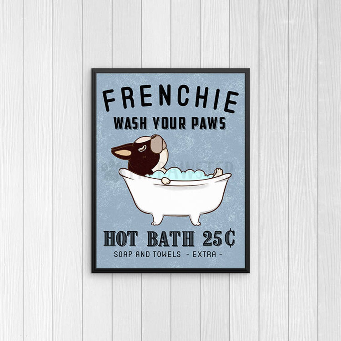 French Bulldog Bathroom Wall Decor Frenchie Funny Bathroom Etsy