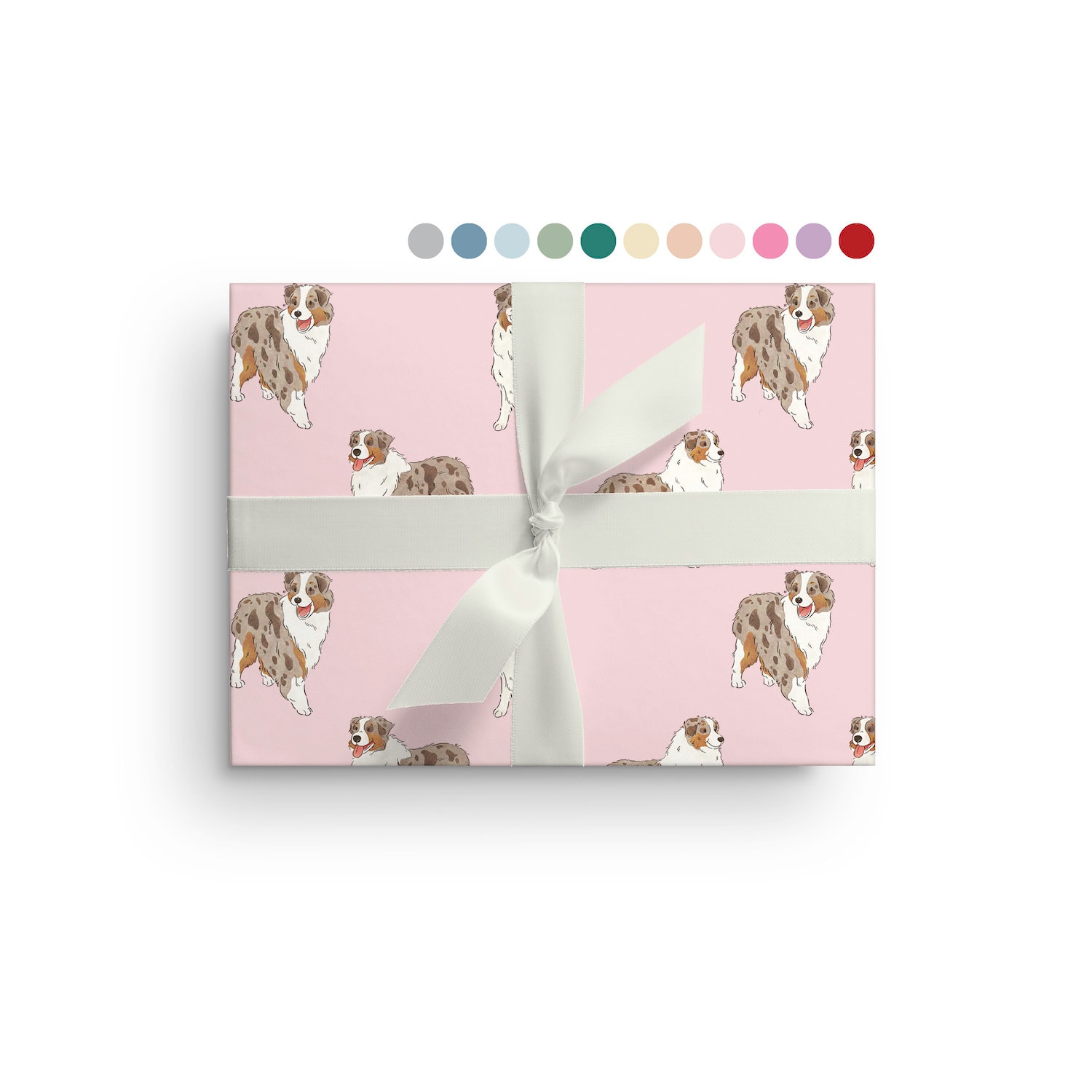 5 Sheets of Australian Shepherd Wrapping Paper, Custom Aussie Dog ...
