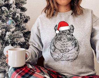 Chinchilla Christmas Sweatshirt Santa 