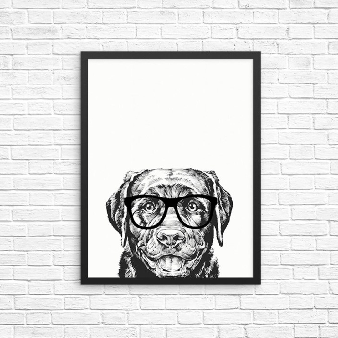 Labrador Retriever Wall Art, Black Lab Print, Dog Decor, Dog Prints
