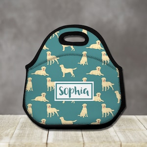 Personalized Lunch Tote, Labrador Retriever Custom Lunch Bag, Lab Dog Name Lunchbag, Lunch Box for Women, Kids, Coworker Gift, Girl Gifts