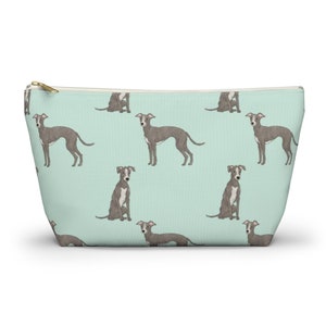 Greyhound Pouch, Pencil Case, Dog Custom Teacher Pencil Pouch, Bridesmaid Cosmetic Bag, Greyhound Mom Zipper Makeup Bag, Accessory Pouch
