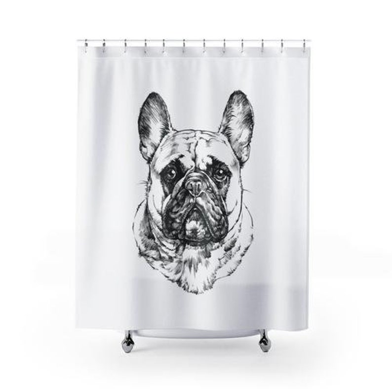 French Bulldog Shower Curtain Frenchie Shower Curtains Set Etsy