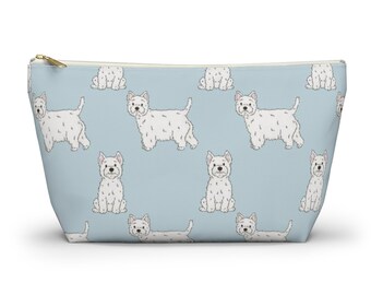 Westie Pouch, Pencil Case, Dog Teacher Pencil Pouch, Bridesmaid Cosmetic Bag, West Highland White Terrier Mom Makeup Bag, Accessory Pouch