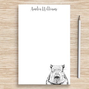 Capybara Notepad, Personalized Capybara Notepad, Custom Stationery, Teacher Coworker Veterinarian Graduation Gift, Capybara Lover Gifts