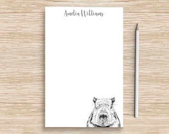 Capybara Notepad, Personalized Capybara Notepad, Custom Stationery, Teacher Coworker Veterinarian Graduation Gift, Capybara Lover Gifts