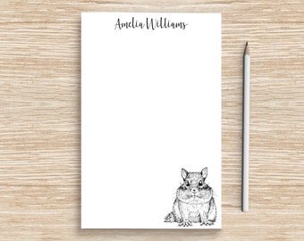 Chipmunk Notepad, Personalized Animal Notepad, Custom Stationery, Teacher Coworker Veterinarian Graduation Gift, Chipmunk Mom Gifts
