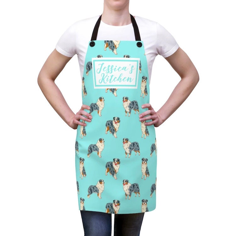Custom Apron Australian Shepherd Aprons Aussie Dog Etsy
