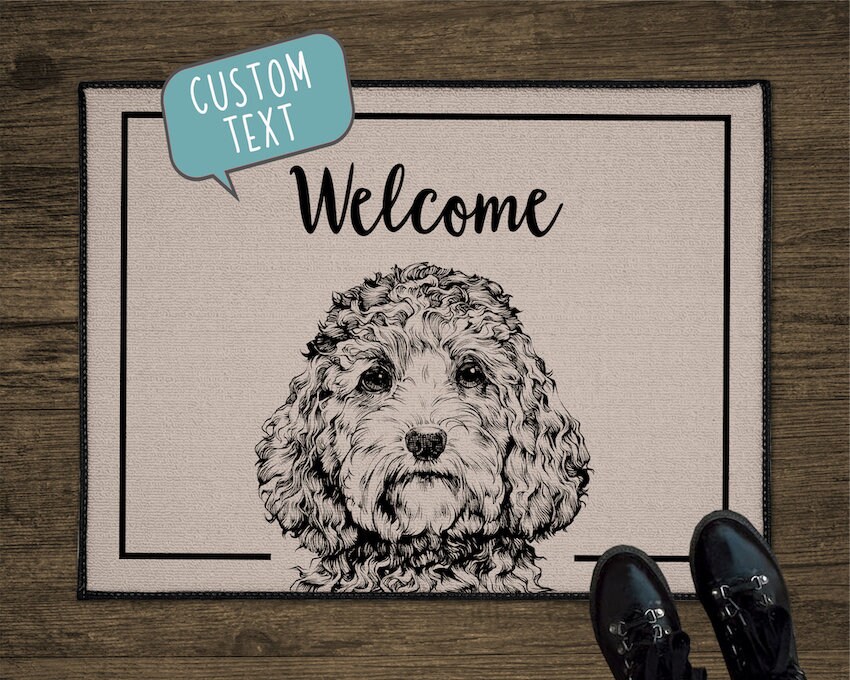 Cockapoo Door Mat Dog Custom Front Doormat Personalized Etsy
