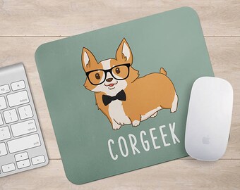Corgeek Corgi Mousepad, Dog Quote Mouse Pad, Dog Lover Gift Mousepads, Funny Laptop Accessories