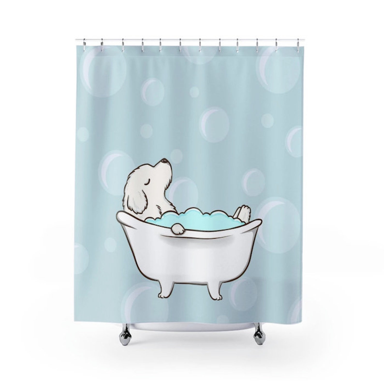 Maltese Shower Curtain Dog Shower Curtains Bath Curtain Etsy