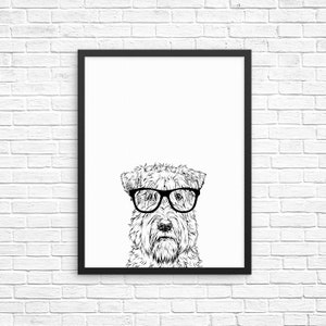 Wheaten Terrier Wall Art, Wheaten Terrier Dog Portrait Print, Farmhouse Sign, Wall Decor, Pet Dog Nursery Decor, Poster, Boy Kids Room Decor