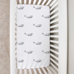 Chameleon Crib Sheet, Lizard Pet Baby Changing Table Cover, Boy Girl Baby Bedding Sheet, Reptile Animal  Baby Shower Gift