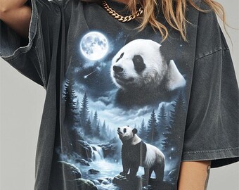 Panda Howling at Moon Shirt, Funny Animal Comfort Colors Halloween Tshirt, Gifts
