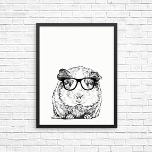 Guinea Pig Wall Art, Guinea Pig Print, Decor, Pet Animal Prints, Sign, Baby Animal Nursery Decor, Poster, Kids Room Decor for Boy Girl