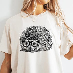Funny and Cute Nerdy Animal Wearing Glasses shirt for Hedgehog lovers! This Hedgie art tshirt, tank top, kids tee, youth or sweatshirt is a perfect gift for Hedgehog Mom and Animal Lovers.
