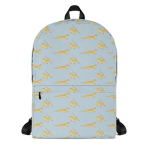 Bearded Dragon Backpack, Beardie Laptop Bag, Women&#39;s Travel Backpack, Cute Pattern School Bag, College Backpack, Reptile Lizard Gift