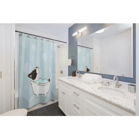 Boston Terrier Shower Curtain Dog Shower Curtains Bath Etsy