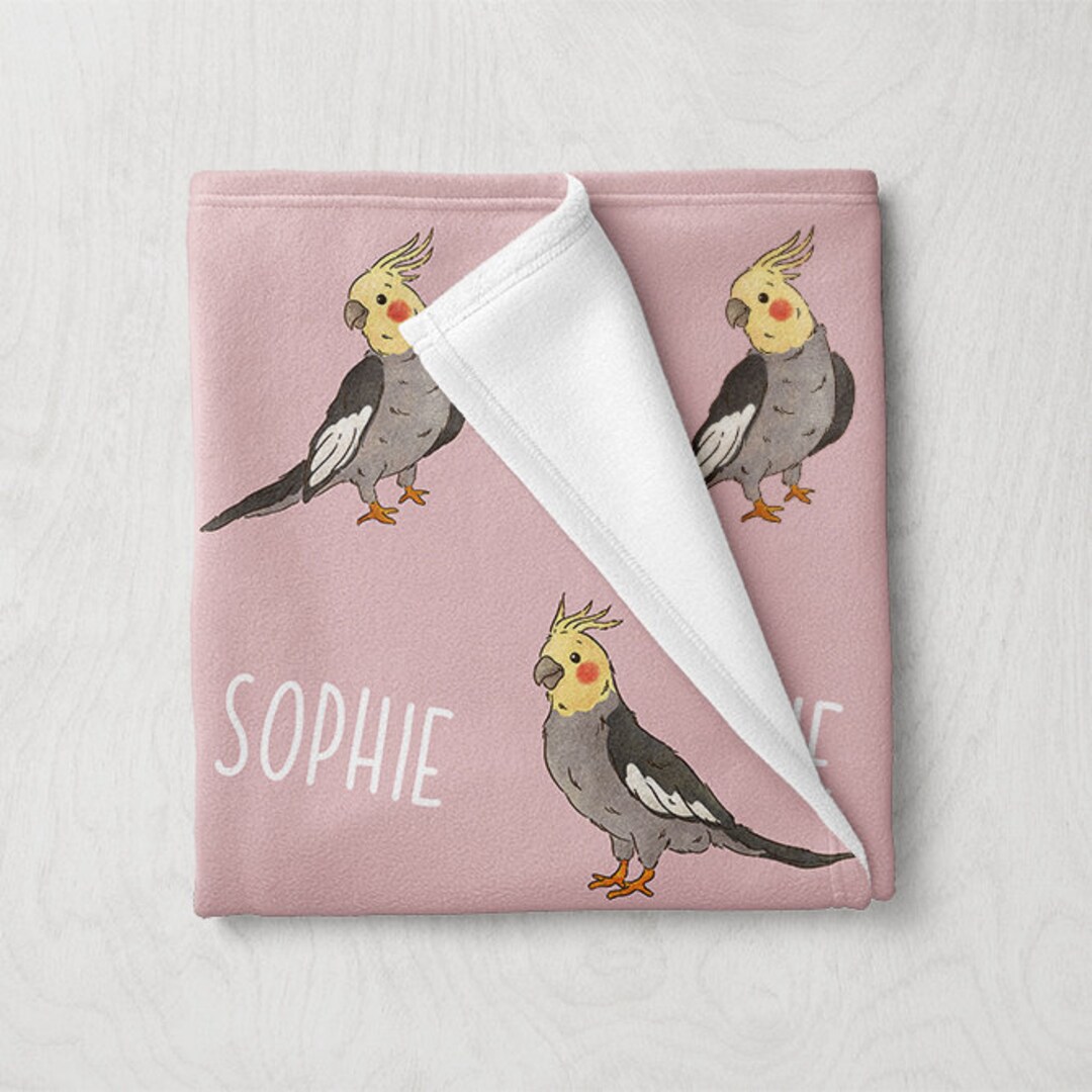 Cockatiel Blanket Custom Name Cockatoo Blanket Personalized Etsy