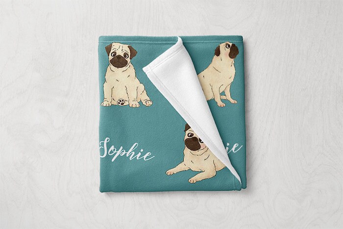 Pug baby blanket sale