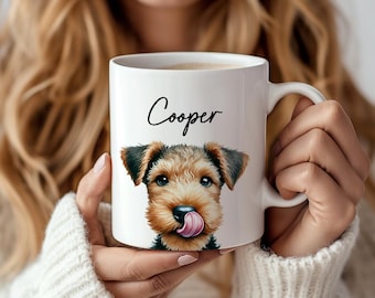 Airedale Terrier Mug, Custom Dog Name Coffee Mug, Cute Airedale Terrier Gift, Bingley Terrier Mom, Dad, Funny Airedale Terrier Owner Gifts