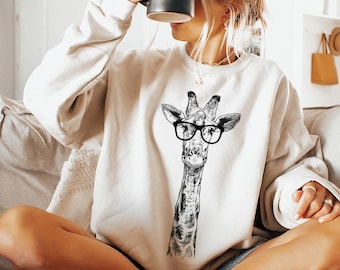 Giraffe Shirt, Giraffe Sweatshirt, Cute Giraffe Lover Gift, Funny Safari Animal Lover Gift, Wild Animal Tshirt