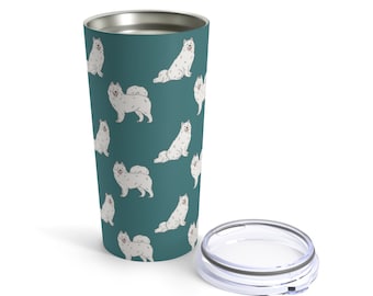 Samoyed Travel Mug, Dog Stainless Steel Coffee Tumbler, Insulated Travel Mug Cup Bottle, Personalized Tumbler, Custom Samoyed Mom Gift