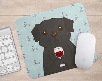 Black Labrador Retriever Drink Coffee / Wine Mousepad, Dog Mouse Pad, Dog Lover Gift Mousepads,Aztec Geometric Funny Laptop Accessories