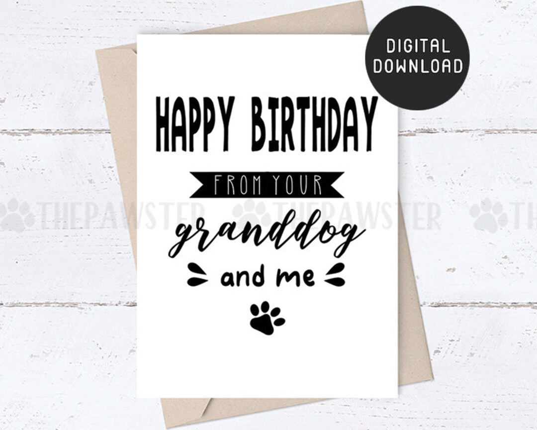 PRINTABLE Birthday Card, Happy Birthday Cards From Dog, Birthday Card ...