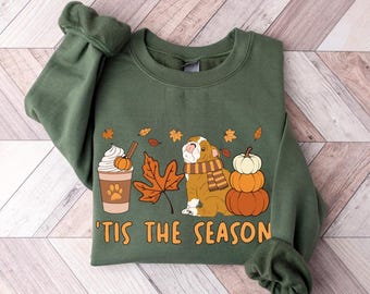 English Bulldog Fall Sweatshirt, Tis The Season Bulldog Pumpkin Shirt, Fall Dog Sweater, English Bulldog Mom, Bully Dog Halloween Gifts