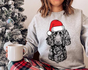 Boykin Spaniel Christmas Sweatshirt, Santa Boykin Spaniel Christmas Shirt, Dog Mom Christmas Sweater, Boykin Dog Lover Christmas Gifts