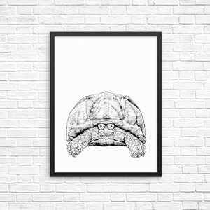 Sulcata Tortoise Wall Art, Tortoise Animal Print, Sulcata Decor, Sign, Baby Animal Nursery Decor, Poster, Kids Room Decor for Boy Girl