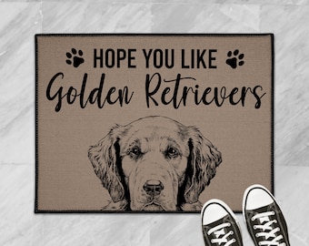 Golden Retriever Doormat, Hope You Like Golden Retrievers Dog Door Mat, Dog Welcome Mat Floor Mat Rug Custom Golden Retriever Dog Lover Gift