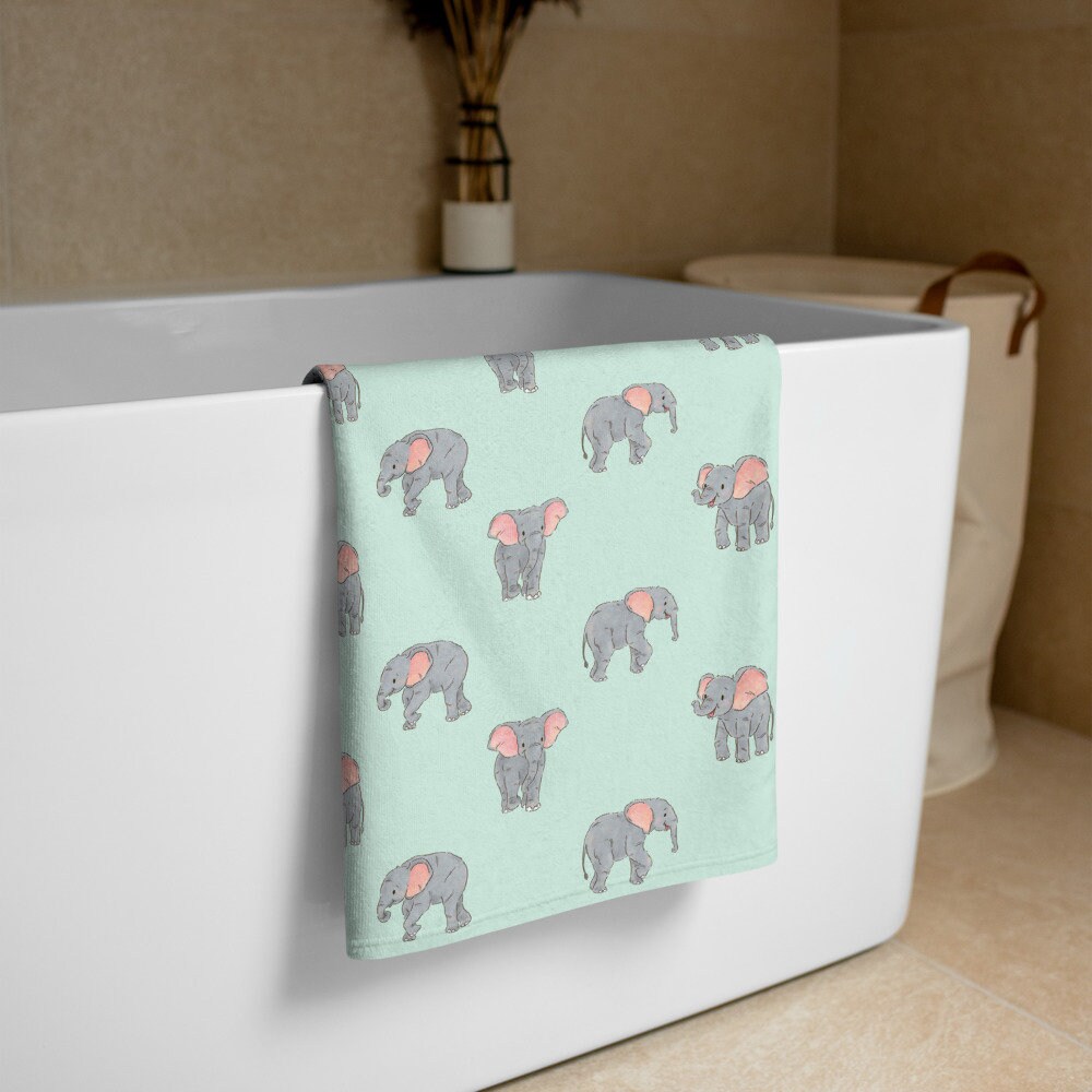 Elephant Beach Towel Bath Towel Cute Safari Animal Towel Etsy