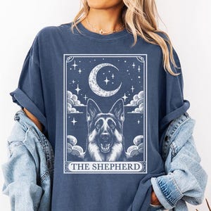 Funny and Cute Comfort Colors shirt for German Shepherd and Tarot Card lovers! This Tarot Card The German Shepherd Dog art tshirt or sweatshirt is a perfect gift for GSD Mom, Alsatian Dad and Dog Lover.