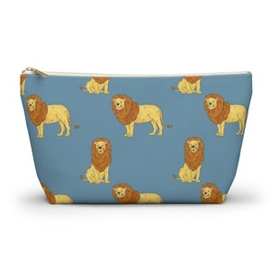Lion Pouch, Pencil Case, Safari Animal Custom Teacher Pencil Pouch, Bridesmaid Cosmetic Bag, Lion Zipper Makeup Bag, Accessory Pouch