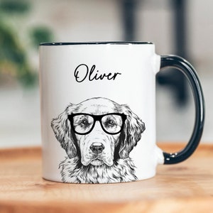 Custom Dog Mug, Custom Pet Portrait Mug, Personalized Dog Breed and Name Coffee Mug, Dog Memorial Gift, Dog Mom Dog Dad Gifts