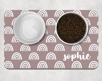 Personalized Pet Placemat, Rainbow Dog mat, Custom Pet Food Mats, Dog water bowl mat, Pet Bowl Mats, Cat Feeding Mat, New Puppy Gift